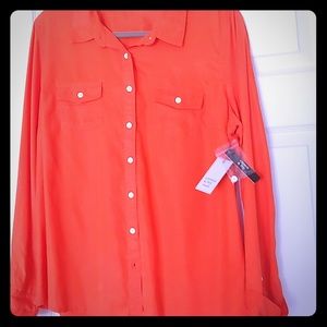 Orange Crown & Ivy blouse